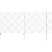vidaXL Maschendrahtzaun mit Pfosten 10 x 1 m Verzinkter Stahl Silber