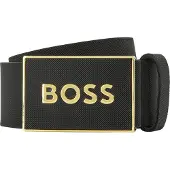BOSS Ledergürtel "Boss_Icon-S1_Sz40", Herren, Gr. 115, schwarz (schwarz002), Leder, Gürtel Ledergürtel, mit -Logo-Prägung auf der Koppelschließe