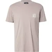 Armani Exchange für Herren. XM000365AF12308U6107 T-Shirt mit regulärem Schnitt aus beigem Baumwolljersey (S), Lässig, Baumwolle, Kurzarm