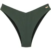 Copenhagen Studios Bikini-Hose "Nela", Damen, Gr. 42, N-Gr, grün (dunkelgrün), Rippware, Recycling-Polyamid, strukturiert, unifarben, Badehosen Bikini-Hose, in V-förmiger Schnittform