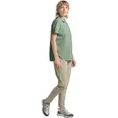 Jack Wolfskin 1100000002199 "VANDRA", Damen, Gr. L, N-Gr, grün (eucalyptus), Obermaterial: 85% Polyamid, 15% Elasthan, Hemden 1100000002199, mit Brusttasche, feuchtigkeitsableitend, atmungsaktiv