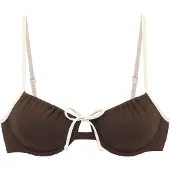 Copenhagen Studios Bügel-Bikini-Top "Emma", Damen, Gr. 44, Cup F, braun (chocolate), Recycling-Polyamid, Bikini-Oberteile Bügel-Bikini-Top, mit Kontrastdetails