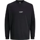 Jack & Jones Langarmshirt "JJESOHO TEE LS CREW NECK NOOS", Herren, Gr. XS, schwarz, Jersey, Obermaterial: 100% Baumwolle, bedruckt, relaxed fit hüftbedeckend, Rundhals, Shirts Langarmshirt