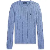 Ralph Lauren für Damen. 211971869009 Pullover aus Baumwolle mit Zopfmuster in Blau (M), Lässig, Klassisch, Langarm
