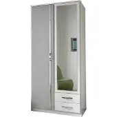 Wimex Kleiderschrank "Duo", grau (weiß, betonfarben lichtgrau), B:90cm H:198cm T:58cm, Schränke, Kleiderschrank