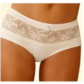 LASCANA Panty "Nina", Damen, Gr. 48/50, beige (creme), Obermaterial: 80% Polyamid, 20% Elasthan, Unterhosen Panty, mit transparenter Spitze vorne, als Dessous-Set kombinierbar, Topseller