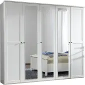 Wimex Kleiderschrank "Chalet", weiß, B:225cm H:210cm T:58cm, Schränke, Kleiderschrank, mittig mit Spiegeltüren