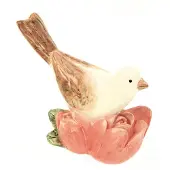 Meander Vogel op Rosa tulpen 14x7x11,5cm (norm€5.95)