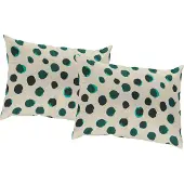 Adam Audio Dekokissen ADAM "Kissenhülle Dots", grün (grün, bedruckt), B:50cm L:50cm, Baumwolle, Leinen, Dekokissen_Sitzkissen_Kissenhüllen, Dekokissen, aus Bio-Baumwolle, Kissenhülle ohne Füllung, 1 Stück