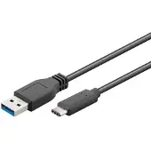 EDM USB A zu USB-C-Kabel 51247 Schwarz 1 m