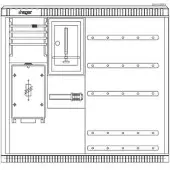 Hager ZAF102BF8 Festplatzverteilerschrank, KVS, Größe 2, ortsfest, bis 80A, mit Zählerplatz