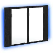 vidaXL Badezimmerspiegelschrank Schwarz Eichen-Optik 60 x 12 x 45 cm