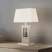 ONLI Tischlampe Miriel , Holz hell, für Wohn- / Esszimmer, Holz, Skandinavisch, Tischlampe