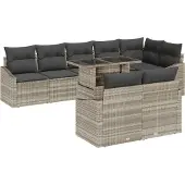 vidaXL Garten-Sofa-Set 9 stk. Hellgrau und Dunkelgrau
