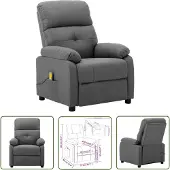 The Living Store Massagesessel Hellgrau Stoff