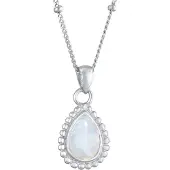 Elli Halskette Mondstein Tropfen Kugelkette 925 Silber Elli Silber