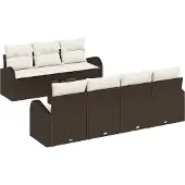vidaXL Gartensofa-set 8 stk. Braun Poly-Rattan