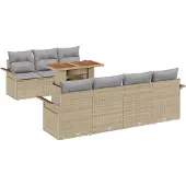 vidaXL Garten-Sofa-Set 8 stk. Beige und Hellgrau
