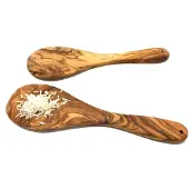 Olivenholz-Erleben Reislöffel "Reislöffel aus Olivenholz", braun, L: 20cm, Edelstahl, Massivholz, Kochlöffel, Reislöffel, Reislöffel zum Portionieren, Servieren und Mischen von Reis