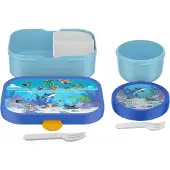 Mepal Lunchbox "Obst- und Bentobox Campus (2025) 300 & 750 ml 2er Set", bunt (tropical ocean), B:2cm H:2cm L:2cm, Kunststoff, Lebensmittelaufbewahrungsbehälter, Lunchbox, Spülmaschinengeeignet