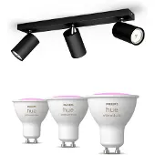 Philips Hue Kosipo Spot 3er-pack In Schwarz + Farbfähige Gu10-lampe
