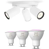 Philips Hue Pongee Spots 3er-pack In Weiß + Gu10- Farbfähige Lampen