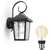 Philips Hue Buzzard Wandleuchte In Schwarz + E27 Weiße Filament-lampe