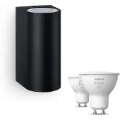 Philips Hue Nightingale Wandleuchte In Schwarz + Weiße Gu10 Lampen