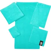 Ross Waschhandschuh "Cashmere feeling", blau (bleached aqua), B:16cm L:22cm, Frottier, Baumwolle, Handtücher, Waschhandschuh, mit Wellen-Bordüre