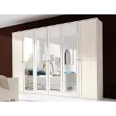 Wimex Kleiderschrank "Chalet", weiß, B:270cm H:210cm T:58cm, Schränke, Kleiderschrank, mittig mit Spiegeltüren