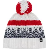 Eisbar Mütze (Pompon) Norrak - weiss/nachtblau/rot