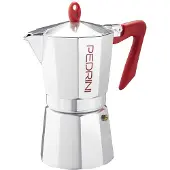 Pedrini Mokkanne Kaffettiera Brillant rot 9 Tassen