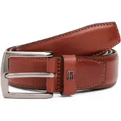 Tommy Hilfiger Ledergürtel "DENTON ELEVATED 3.5 cm breit", Herren, Gr. 80, braun (winter cognac), Rindsleder, unifarben, Gürtel Ledergürtel, Größenverstellbar