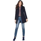 HEINE Blusenblazer "Longblazer Longblazer mit Pattentaschen", Damen, Gr. 34, blau (marine), Elegant, Blazer Blusenblazer