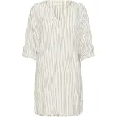 Cream Midikleid "Kleid CRVenta", Damen, Gr. 38, N-Gr, schwarz (schwarz marshmallow stripe), Obermaterial: 70% Viskose CV. 30% Leinen LI., Kleider Midikleid
