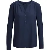 Goldner Elegante Viskosebluse mit V-Ausschnitt in marine | Gr.: 40