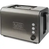 Black & Decker BXTO900E, 2 Scheibe(n), Schwarz, Edelstahl, Tasten, Drehregler, 900 W, 1,38 kg, 13,7 cm