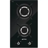 Smeg Classic PV332CN, Schwarz, Integriert, 30 cm, Gaskochfeld, Glas, 2 Zone(n)