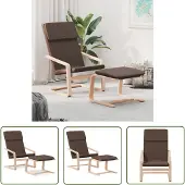 The Living Store Relaxsessel mit Hocker Dunkelbraun Stoff