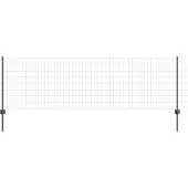 vidaXL Euro-Zaun mit Pfosten 25 x 0,8 m PVC-beschichteter Stahl Grau