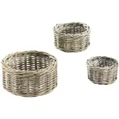 Locker Übertopf , grau, B:25cm H:13cm Ø:25cm, Rattan, Pflanzgefäße, Übertopf