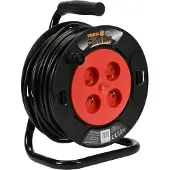 VOREL Kabeltrommel-Verlängerung 50 m, 4-fach, 1,5 mm²