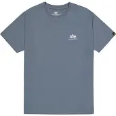 Alpha industries T-Shirt "Basic T-Shirt SL", Herren, Gr. XXL, blau (denim blau), Obermaterial: 100% Baumwolle, Shirts T-Shirt