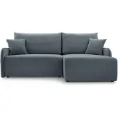 Selsey Netarro - Ecksofa mit Schlaffunktion, Bettkasten und Chenille-Bezug, dunkelgrau, rechts