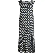 Betty Barclay Midikleid "Stufenkleid weiter Ausschnitt", Damen, Gr. 40, EURO, bunt (dunkelblau, grün), 100% Viskose CV., Kleider Midikleid