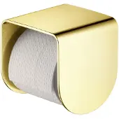 Hansgrohe AXOR UNIVERSAL Accessories Toilettenpapierhalter, softsquare, mit Ablage, 42436250, Farbe: Brushed Gold Optic