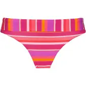s.Oliver Bikini-Hose "Fun", Damen, Gr. 38, N-Gr, pink (pink bedruckt), Recycling-Polyamid, gestreift, Badehosen Bikini-Hose, mit Umschlagbund und trendigem Streifen-Design