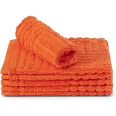 Ross Waschhandschuh "CARRE", orange, B:16cm H:1cm L:22cm, Frottier, Waschlappen, Waschhandschuh, 100% Baumwolle, Rippenstruktur, große Farbauswahl
