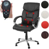 Mendler Massage-Bürostuhl HWC-A71, Drehstuhl Chefsessel, Heizfunktion Massagefunktion Kunstleder schwarz