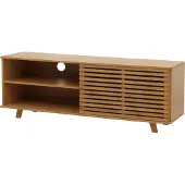 Mendler Bambus TV-Rack HWC-N80, Fernsehtisch Lowboard Kommode, Staufächer - 50x140x40cm